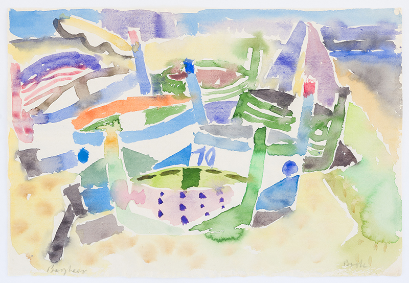 In unserer Galerie zum Verkauf stehendes Bild von Eduard Bargheer (Maler, Expressionismus): Boote