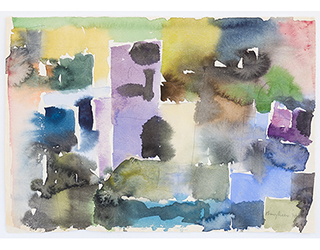 In unserer Galerie zum Verkauf angebotenes Bild von Eduard Bargheer (Maler, Expressionismus): Forio am Abend (klein)