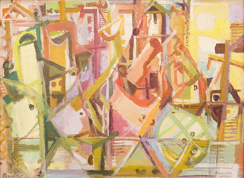 In unserer Galerie zum Verkauf stehendes Bild von Eduard Bargheer (Maler, Expressionismus): La Spezia im Sommer