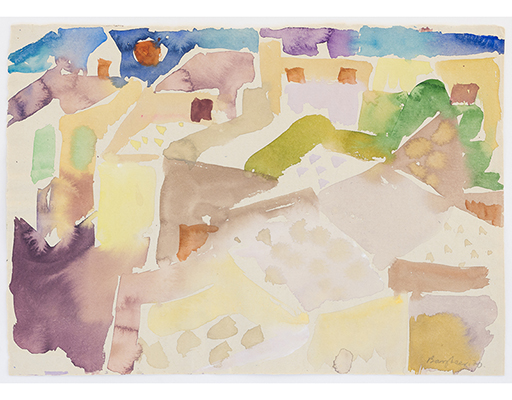 In unserer Galerie zum Verkauf angebotenes Bild von Eduard Bargheer (Maler, Expressionismus): Südliche Stadt (groß)