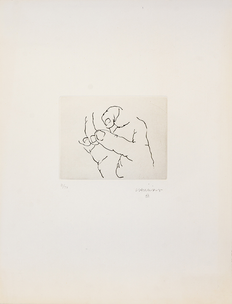 In unserer Galerie zum Verkauf stehendes Bild von Eduardo Chillida (Bildhauer, Abstrakte/Gegenstandslose Kunst): Esku IX