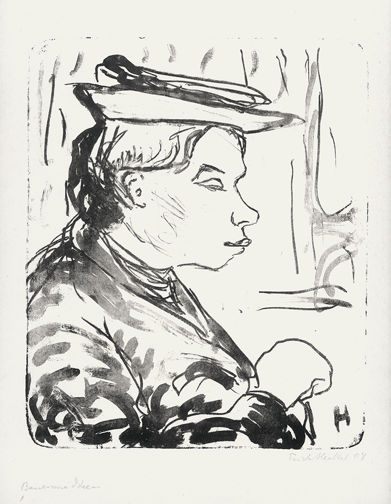 In unserer Galerie zum Verkauf stehendes Bild von Erich Heckel (Maler, Expressionismus): Bauernm&auml;dchen