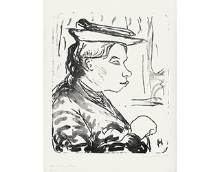 In unserer Galerie zum Verkauf angebotenes Bild von Erich Heckel (Maler, Expressionismus): Bauernm&auml;dchen (klein)