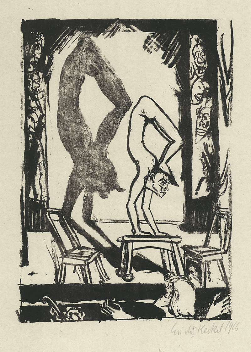 In unserer Galerie zum Verkauf stehendes Bild von Erich Heckel (Maler, Expressionismus): Handstand