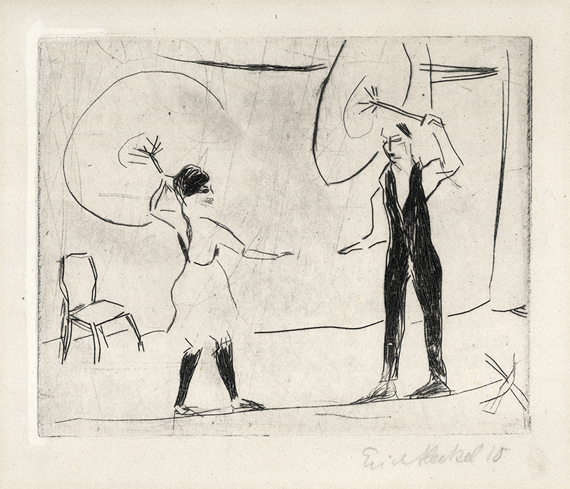 In unserer Galerie zum Verkauf stehendes Bild von Erich Heckel (Maler, Expressionismus): Seilt&auml;nzer