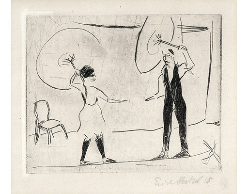 In unserer Galerie zum Verkauf angebotenes Bild von Erich Heckel (Maler, Expressionismus): Seilt&auml;nzer (gro&szlig;)