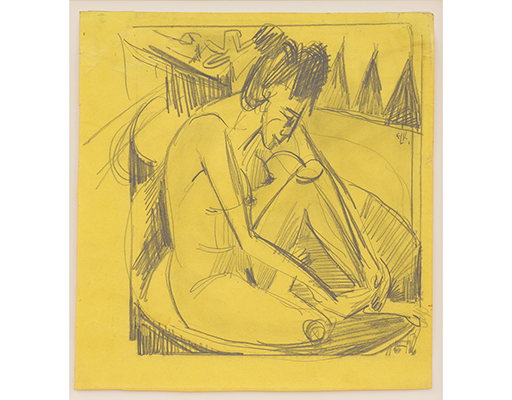 Buy the original drawing "Bather" (large) by Ernst Ludwig Kirchner (Painter, Expressionism) at our gallery.