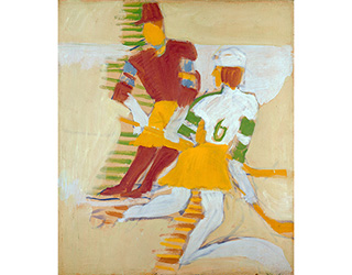 In unserer Galerie zum Verkauf angebotenes Bild von Ernst-Ludwig Kirchner (Maler, Expressionismus): Eishockeyspieler (klein)