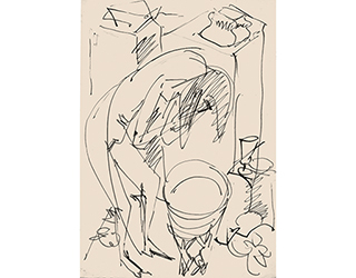 In unserer Galerie zum Verkauf angebotenes Bild von Ernst-Ludwig Kirchner (Maler, Expressionismus): Sich waschende Frau (klein)