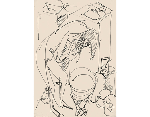In unserer Galerie zum Verkauf angebotenes Bild von Ernst-Ludwig Kirchner (Maler, Expressionismus): Sich waschende Frau (groß)