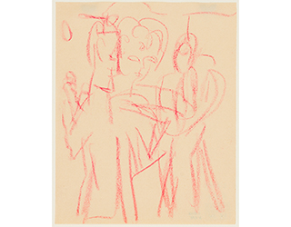 In unserer Galerie zum Verkauf angebotenes Bild von Ernst-Ludwig Kirchner (Maler, Expressionismus): Zwei Tanzpaare (klein)