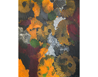 In unserer Galerie zum Verkauf angebotenes Bild von Ernst Wilhelm Nay (Maler, Informell): Purpur und Orange (klein)
