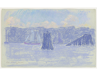 In unserer Galerie zum Verkauf angebotenes Bild von Ivo Hauptmann (Maler, Expressionismus): Küste vor Rügen (klein)