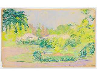 In unserer Galerie zum Verkauf angebotenes Bild von Ivo Hauptmann (Maler, Expressionismus): Waldeslichtung (klein)