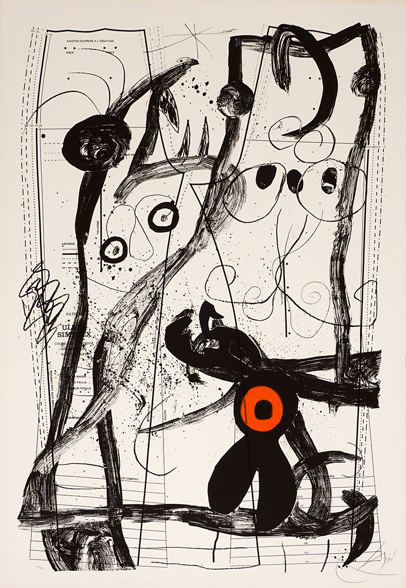 In unserer Galerie zum Verkauf stehendes Bild von Joan Miró (Maler, Surrealismus/Dadaismus): Le Délire du Couturier - Blanc