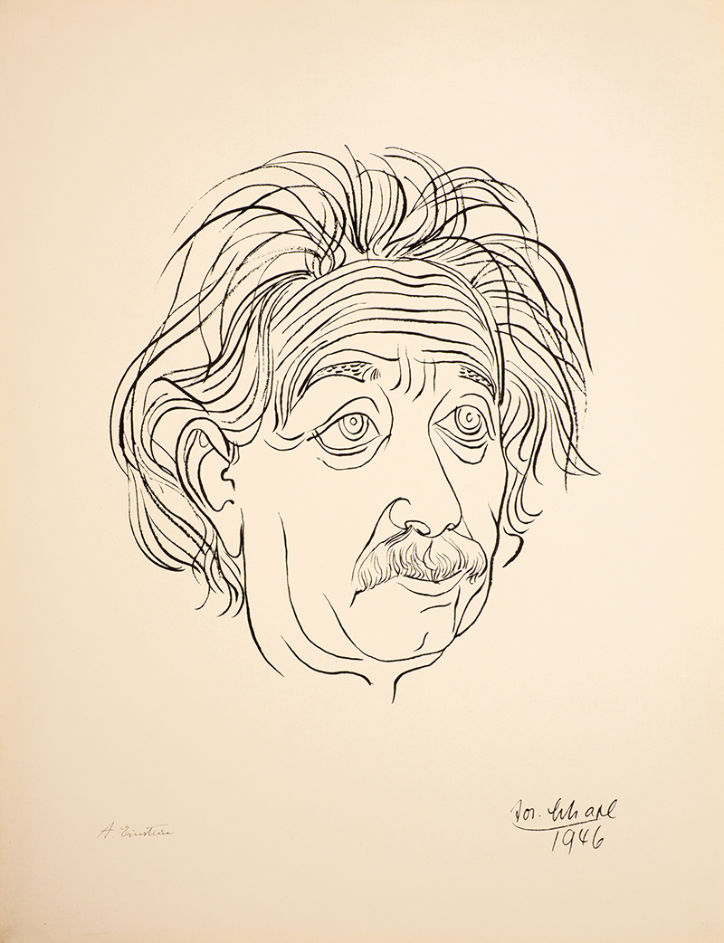 In unserer Galerie zum Verkauf stehendes Bild von Josef Scharl (Maler, Expressionismus): Albert Einstein