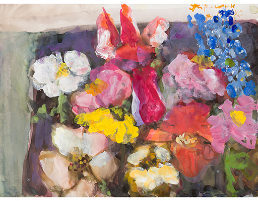 Buy the original watercolor "Garden flowers" (large) by Klaus Fußmann at our gallery.