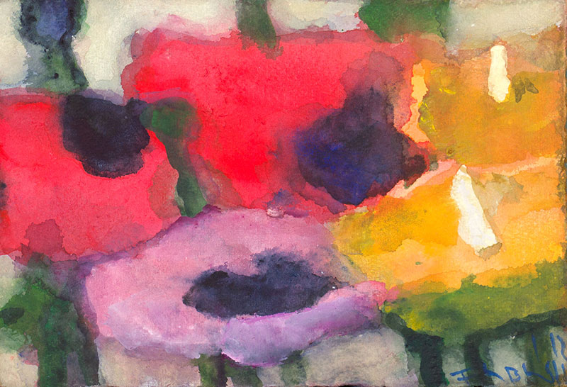 In unserer Galerie zum Verkauf stehendes Bild von Klaus Fußmann (Maler): Mohn und Calla