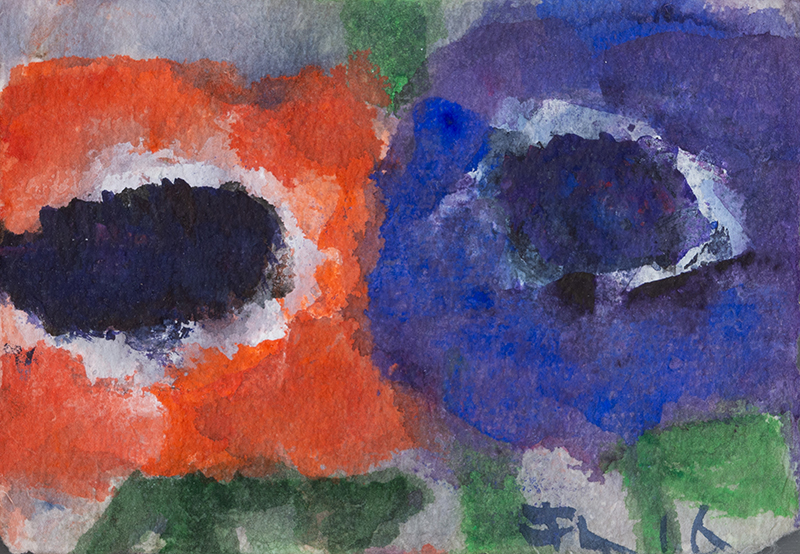 In unserer Galerie zum Verkauf stehendes Bild von Klaus Fußmann (Maler): Rote und blaue Anemonen