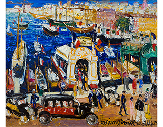 In unserer Galerie zum Verkauf angebotenes Bild von Lucien Génin (Maler, Post-Impressionismus): Alter Hafen in Marseille (klein)