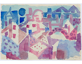 Buy the original watercolor "Blue city" (small) by Eduard Bargheer (Painter, Expressionism) at our gallery.