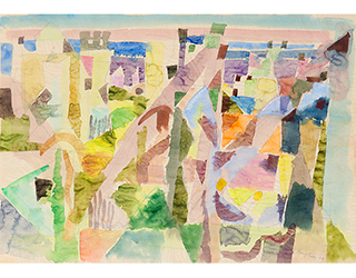 Buy the original watercolor "Houses and gardens 2 (small) by Eduard Bargheer (Painter, Expressionism) at our gallery.
