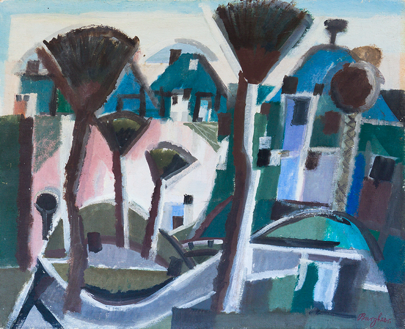In unserer Galerie zum Verkauf stehendes Bild von Eduard Bargheer (Maler, Expressionismus): Il porto d'Ischia