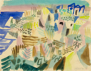 In unserer Galerie zum Verkauf angebotenes Bild von Eduard Bargheer (Maler, Expressionismus): Ischia Landschaft (klein)