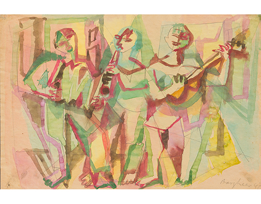 Buy the original watercolor "Serenata" (large) by Eduard Bargheer (Painter, Expressionism) at our gallery.