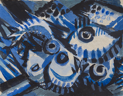 In unserer Galerie zum Verkauf angebotenes Bild von Eduard Bargheer (Maler, Expressionismus): Augen (groß)