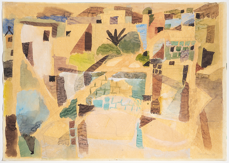 In unserer Galerie zum Verkauf stehendes Bild von Eduard Bargheer (Maler, Expressionismus): S&uuml;dliche Landschaft