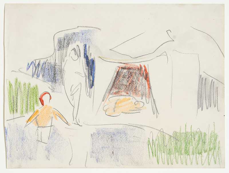 In unserer Galerie zum Verkauf stehendes Bild von Ernst-Ludwig Kirchner (Maler, Expressionismus): Badende vor Zelt in Moritzburg