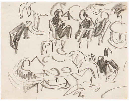 In unserer Galerie zum Verkauf angebotenes Bild von Ernst-Ludwig Kirchner (Maler, Expressionismus): Im Restaurant (groß)