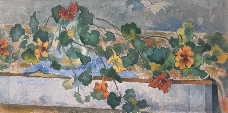 In unserer Galerie zum Verkauf stehendes Bild von Heinrich Nauen (Maler, Expressionismus): Kapuzinerkresse