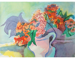 In unserer Galerie zum Verkauf angebotenes Bild von Heinrich Steiner (Maler, Expressionismus): Sommerlicher Blumenstrauß (klein)