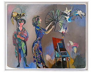 In unserer Galerie zum Verkauf angebotenes Bild von Heinrich Steiner (Maler, Expressionismus): Zirkusszene (klein)