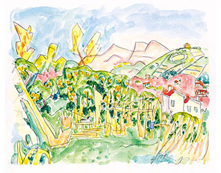 Buy the original watercolor "Cagnes" (small) by Ivo Hauptmann (Painter, Expressionism) at our gallery.