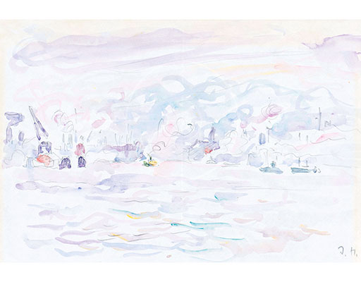 Buy the original watercolor "Hamburg harbour" (large) by Ivo Hauptmann (Painter, Expressionism) at our gallery.