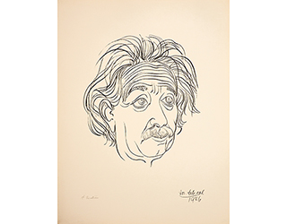 In unserer Galerie zum Verkauf angebotenes Bild von Josef Scharl (Maler, Expressionismus): Albert Einstein (klein)