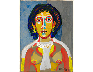 In unserer Galerie zum Verkauf angebotenes Bild von Josef Scharl (Maler, Expressionismus): Bildnis einer Frau (klein)