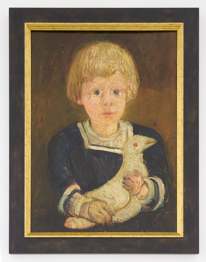 In unserer Galerie zum Verkauf stehendes Bild von Josef Scharl (Maler, Expressionismus): Kinderbildnis