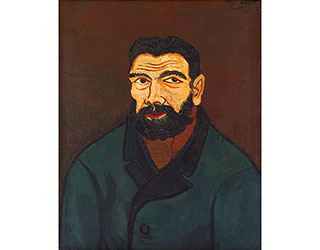 In unserer Galerie zum Verkauf angebotenes Bild von Josef Scharl (Maler, Expressionismus): Mann mit schwarzem Bart (klein)