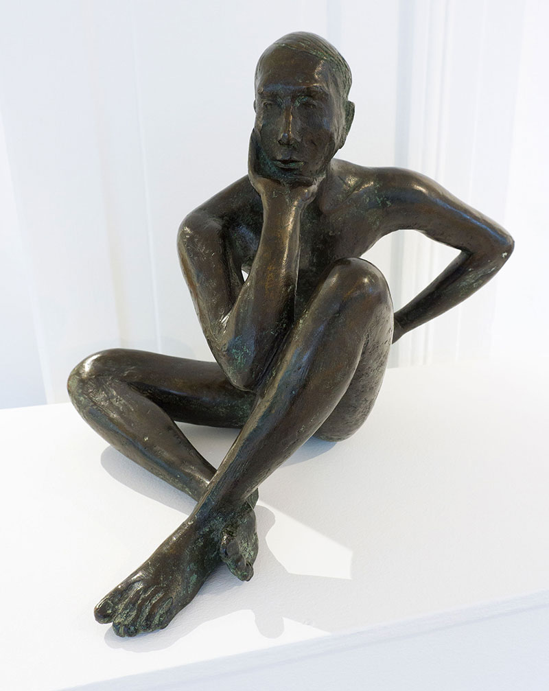 In unserer Galerie zum Verkauf stehende Skulptur von Karl-Heinz Krause (Bildhauer): Der Denker
