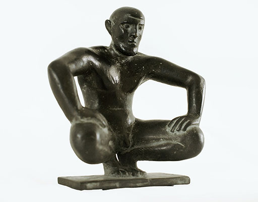Buy the original sculpture "Little squatting man" (large) by Karl-Heinz Krause (Sculptor) at our gallery.