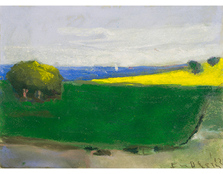 Buy the original pastel "Fields and canola at Baltic sea" (small) by Klaus Fußmann (Painter) at our gallery.