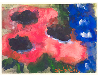 In unserer Galerie zum Verkauf angebotenes Bild von Klaus Fu&szlig;mann (Maler): Mohn und Rittersporn (klein)