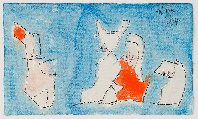 In unserer Galerie zum Verkauf stehendes Bild von Lyonel Feininger (Maler, Expressionismus): Four Figures